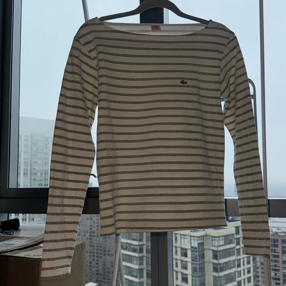 Lacoste Boat Neck Stripe Tee